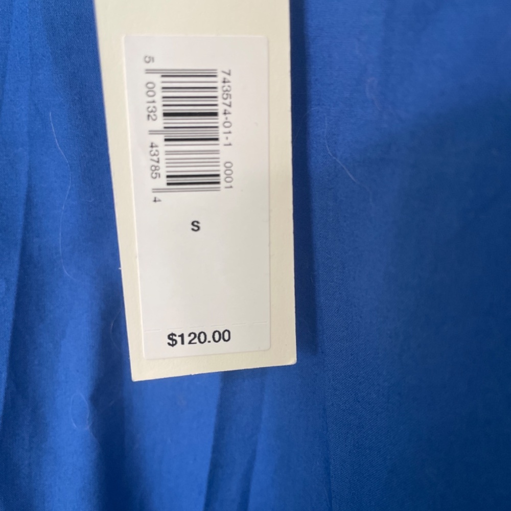Banana Republic Royal Blue Poplin Drawstring Mini Dress NWT Size S - Picture 3 of 8